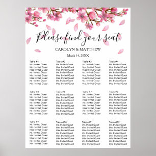 Sittdiagram för Blommar för rosa Cherry Poster