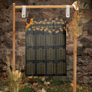 Sittdiagram för blommigt av trä i ljus bröllop poster
