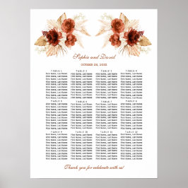 Sittdiagram för Blommigten Pampas Grass Terracotta Poster