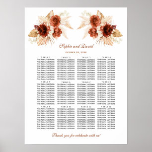Sittdiagram för Blommigten Pampas Grass Terracotta Poster
