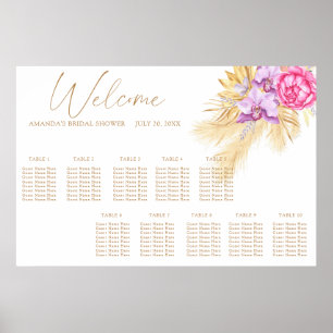 Sittdiagram för blommor med vattenfärg, blommor me poster