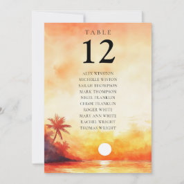 Sittdiagram för Bordsnumret för vattenfärgssegment Inbjudningar