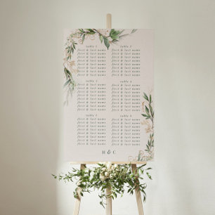 Sittdiagram för botaniskt eukalyptus Moss Bröllop Poster