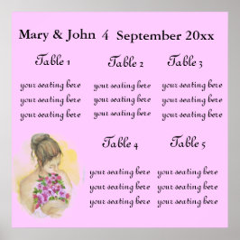 Sittdiagram för BRIDE Bröllop. Poster