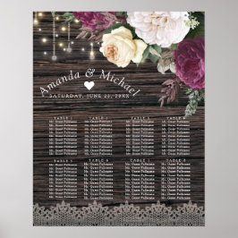 Sittdiagram för Bröllop i Rustic wood Poster