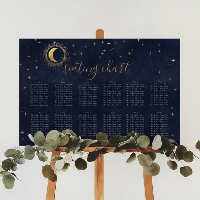 Sittdiagram för Celestial Guld Bröllop Poster (Skapare uppladdad)