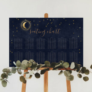 Sittdiagram för Celestial Guld Bröllop Poster