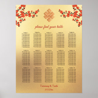 Sittdiagram för Cherry Blommar Tibetan Bröllop Poster