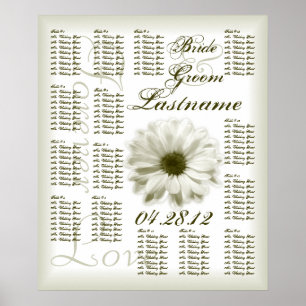 Sittdiagram för Chrysanthemum Bröllop Poster