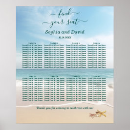 Sittdiagram för destinationsresa Kauai Bröllop Poster