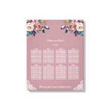 Sittdiagram för Dusty Ro Blue Blommigt Bröllop