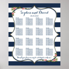 Sittdiagram för elegant, Bröllopen Rand Poster