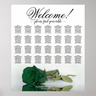 Sittdiagram för Emerald Grönt Ro 28 Bord Bröllop Poster