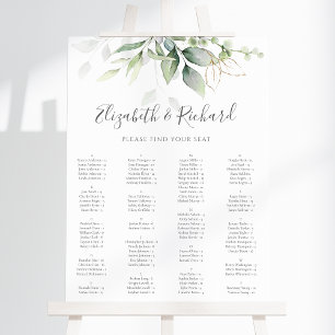 Sittdiagram för Eucalyptus Greenery Bröllop Poster