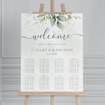 Sittdiagram för Eucalyptus Greenery Bröllop Poster<br><div class="desc">Vackra bröllop-platshållarskyltar med vattenfärgen eukalyptus och guld löv.</div>