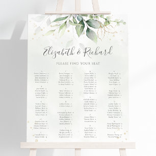 Sittdiagram för Eucalyptus Greenery Bröllop Poster