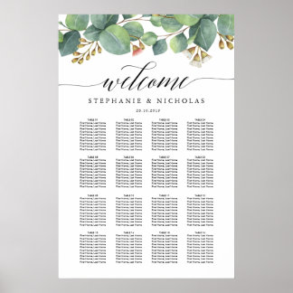 Sittdiagram för Eucalyptus greenery-skript Poster