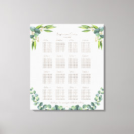 Sittdiagram för exotiska eukalyptus Löv Bröllop Canvastryck