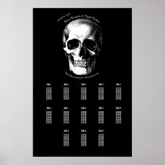 Sittdiagram för halloween Gothic Bröllop Poster