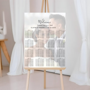 Sittdiagram för kallgrafi av foto Bröllop Poster