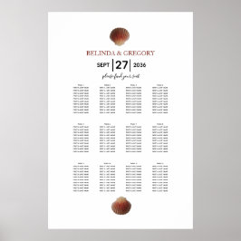 Sittdiagram för kammusslor i Bröllop Poster