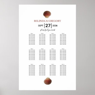 Sittdiagram för kammusslor i Bröllop Poster