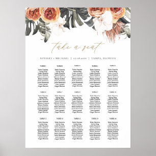 Sittdiagram för KINSLEY Boho Terracotta Handflatan Poster
