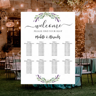 Sittdiagram för Lavender eucalyptus bröllop Poster