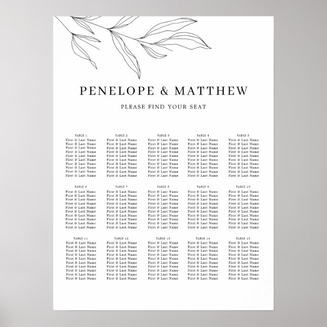 Sittdiagram för Löv av konsthantverk Poster (Framsidan)