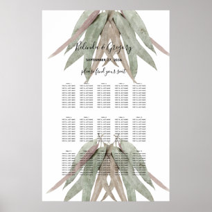 Sittdiagram för Löv Bröllop i eukalyptus Poster