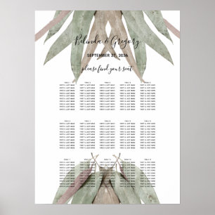 Sittdiagram för Löv Bröllop i eukalyptus Poster