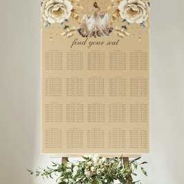 Sittdiagram för lyxfiskeland och Guld Quinceañera Poster