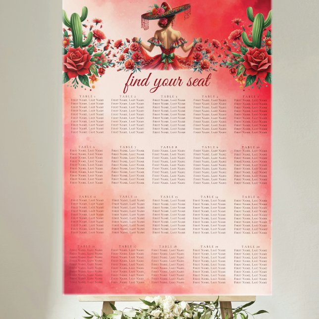 Sittdiagram för mexikanska Stil Quinceañera Poster (Skapare uppladdad)