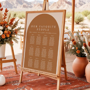 Sittdiagram för MIA Arched Boho Terracotta Bröllop Poster