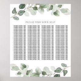 Sittdiagram för modern Grey Bröllop Poster