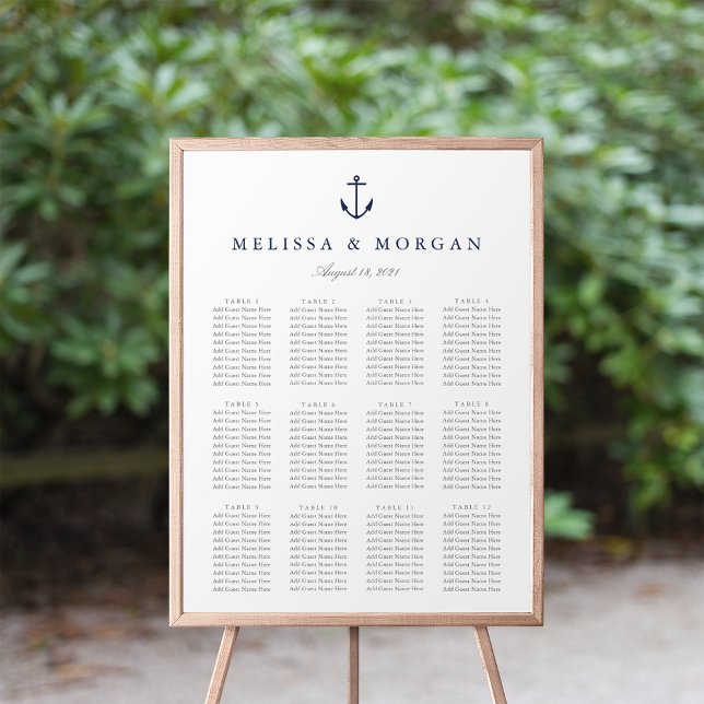 Sittdiagram för Nautical Anchor Bröllop Poster (Skapare uppladdad)