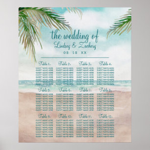 Sittdiagram för Öns Breeze Beach Wedding Bord Poster