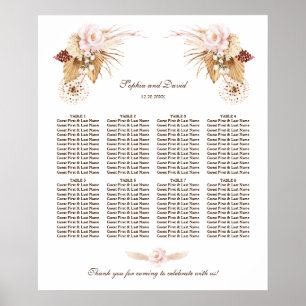 sittdiagram för Pampas Grass Bröllop Poster
