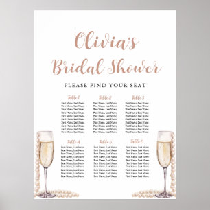 Sittdiagram för pärlor och Möhippa av prosecco Poster