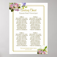 Sittdiagram för Pastel Vår Blommigt 4 Bord Bröllop