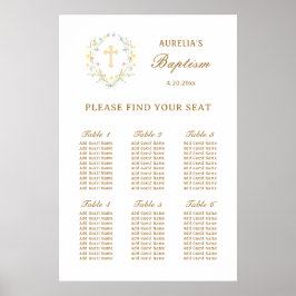 Sittdiagram för pastel Wildbloms baptism Poster