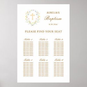 Sittdiagram för pastel Wildbloms baptism Poster