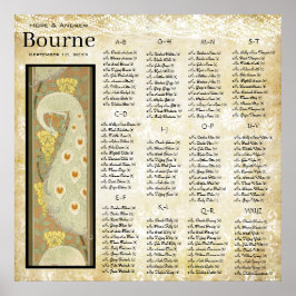 Sittdiagram för Peacock Bröllop i ART DECO Poster