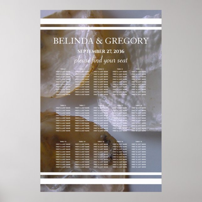 Sittdiagram för persikolampor Bröllop Poster (Framsidan)