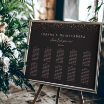 Sittdiagram för ro Guld Quinceañera | 10 Bord