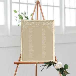 Sittdiagram för Romantic Chinoiserie Antique Guld Poster