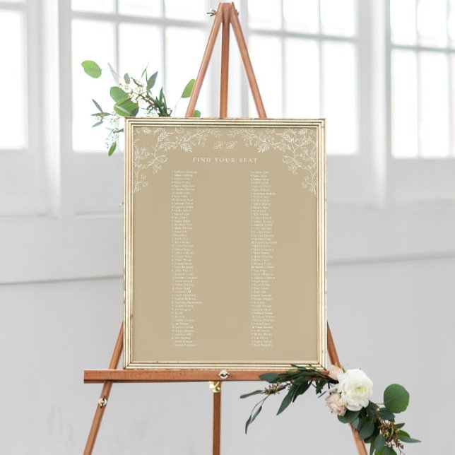 Sittdiagram för Romantic Chinoiserie Antique Guld Poster (Skapare uppladdad)