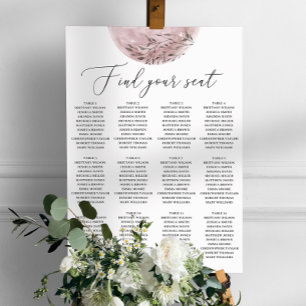 Sittdiagram för rosa Måne Bröllop. Elegant Celesti Poster