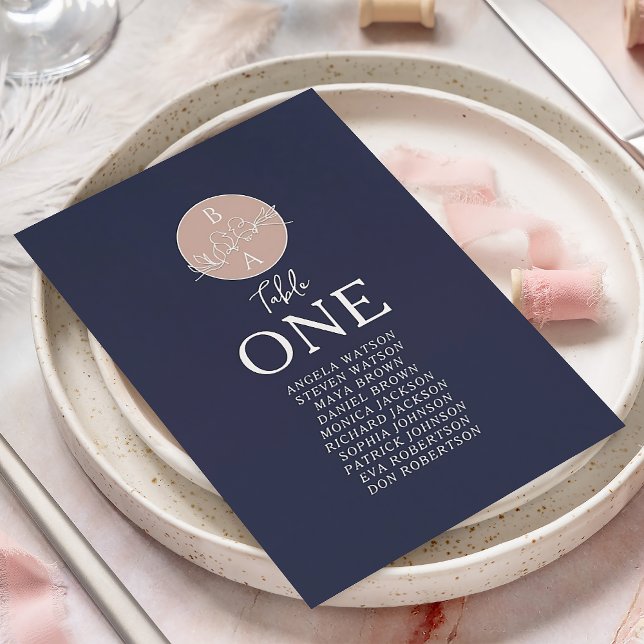 Sittdiagram för rosa och marin Bröllop (Skapare uppladdad)