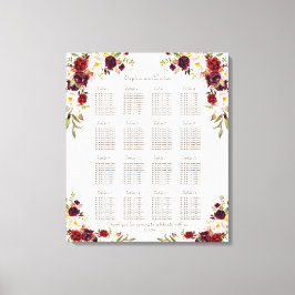 Sittdiagram för Rosa Saffron Blommigt Bröllop Canvastryck